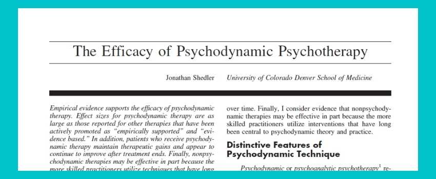 psicoterapia psicodinamica, efficacia della psicoterapia psicodinamica, Shedler The Efficacy of Psychodynamic Psychotherapy